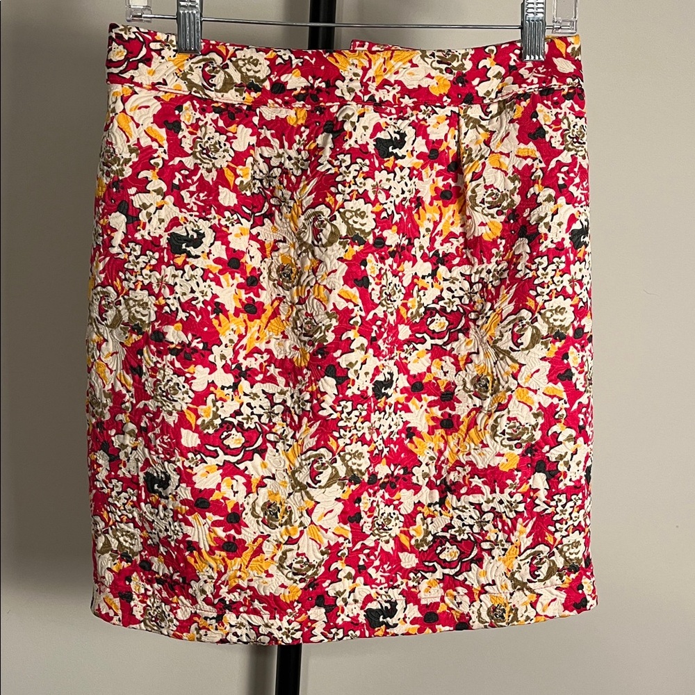3 for $30 Sale! Anthro Tulle Floral Jacquard Skirt Fuchsia Pink Pockets Medium